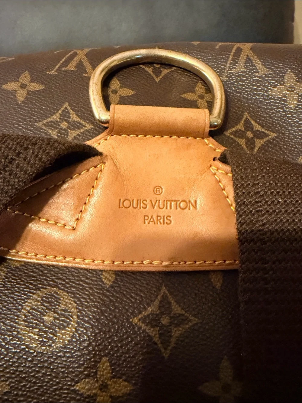 Louis Vuitton GM Brown Monogram Canvas Backpack with Tan Trim - Picture 10 of 17